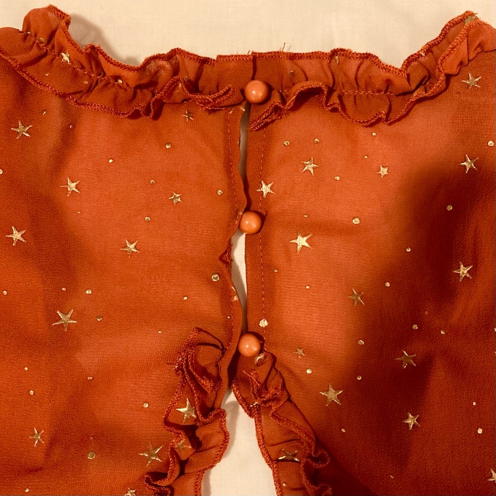 Brick orange gold star dress - Picture 14 of 16
